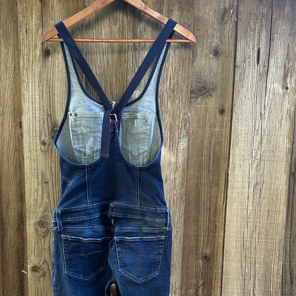 Diesel Denim Zip-Front Overalls - Picture 3 of 7